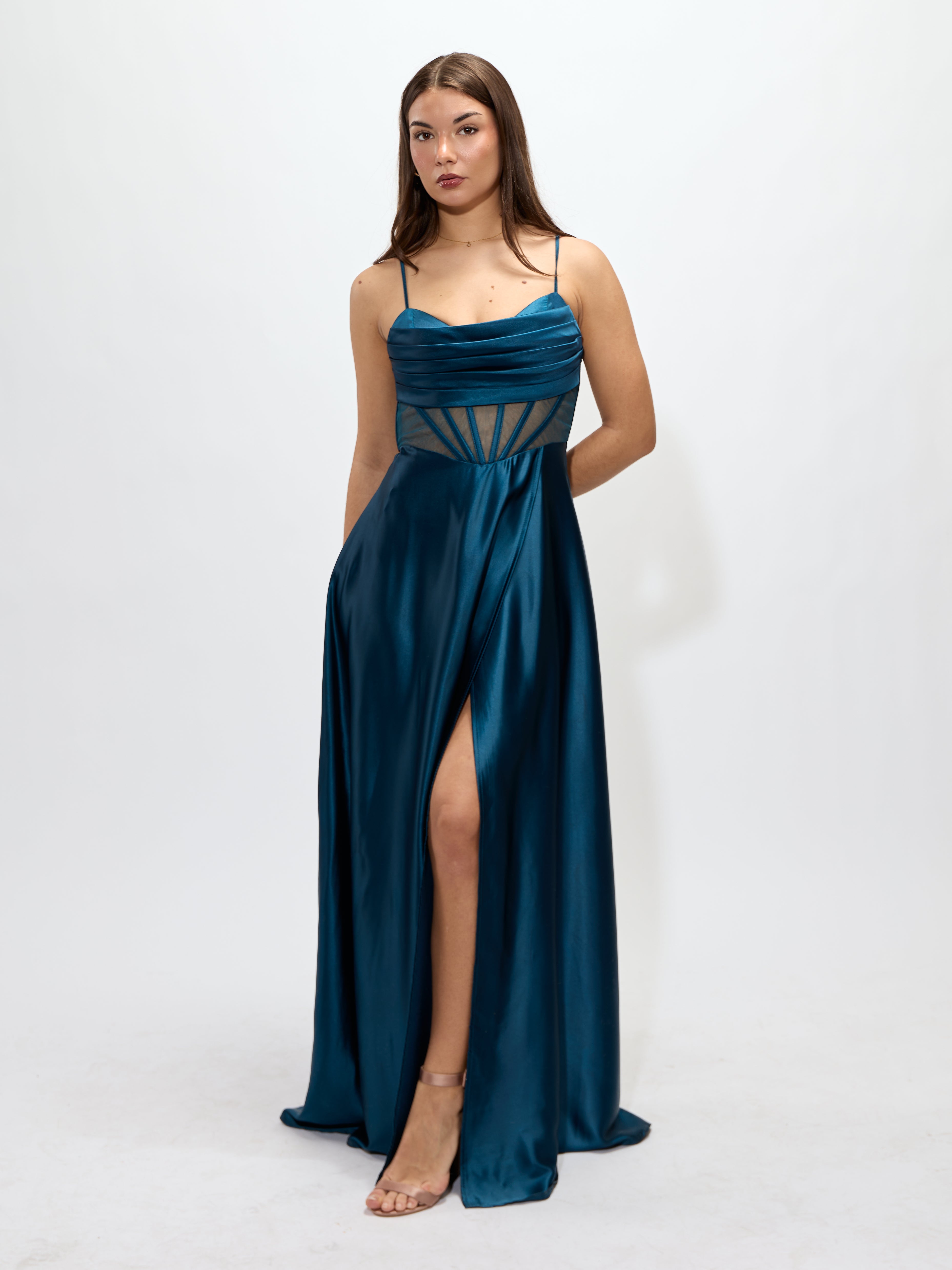 chelsea mesh dress Significant Other Women's Chelsea Sheer Mesh Beaded Maxi-Dress - Charcoal
