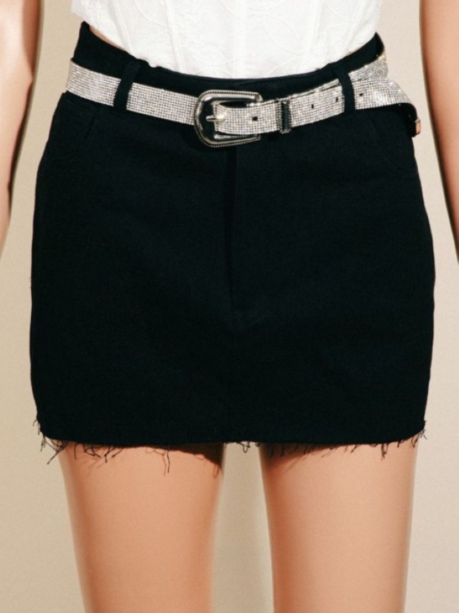 All Over Crystal Belt with Metal Tab