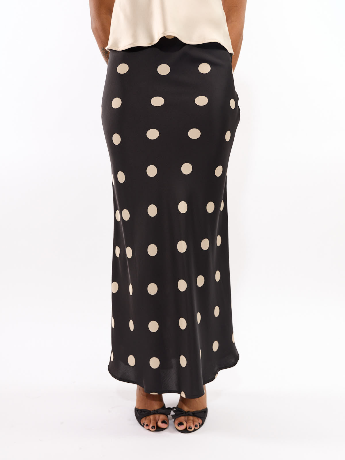 Satin Polka Dot Skirt