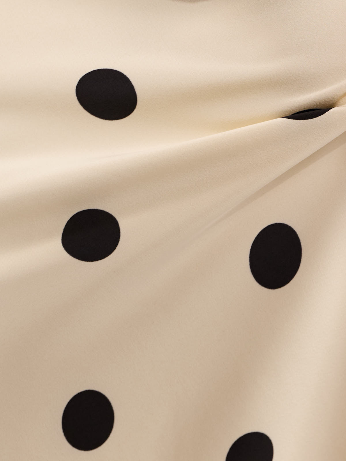 Satin Midi Polka Dot Skirt