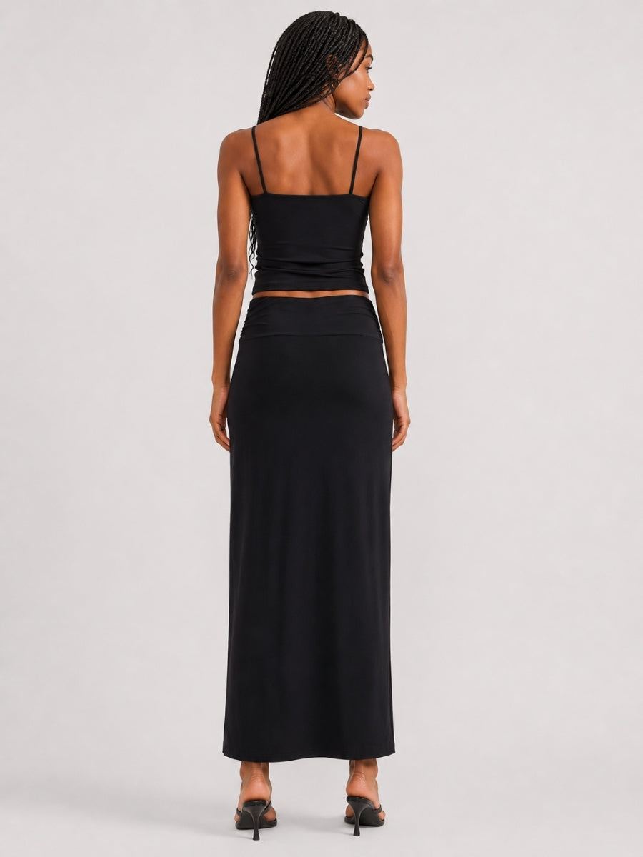 Paloma Ruched Waist Midi Skirt