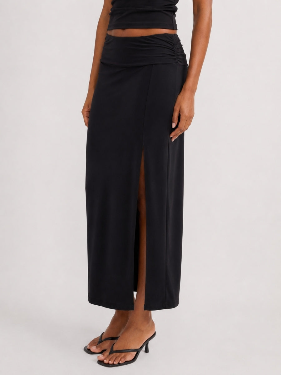 Paloma Ruched Waist Midi Skirt