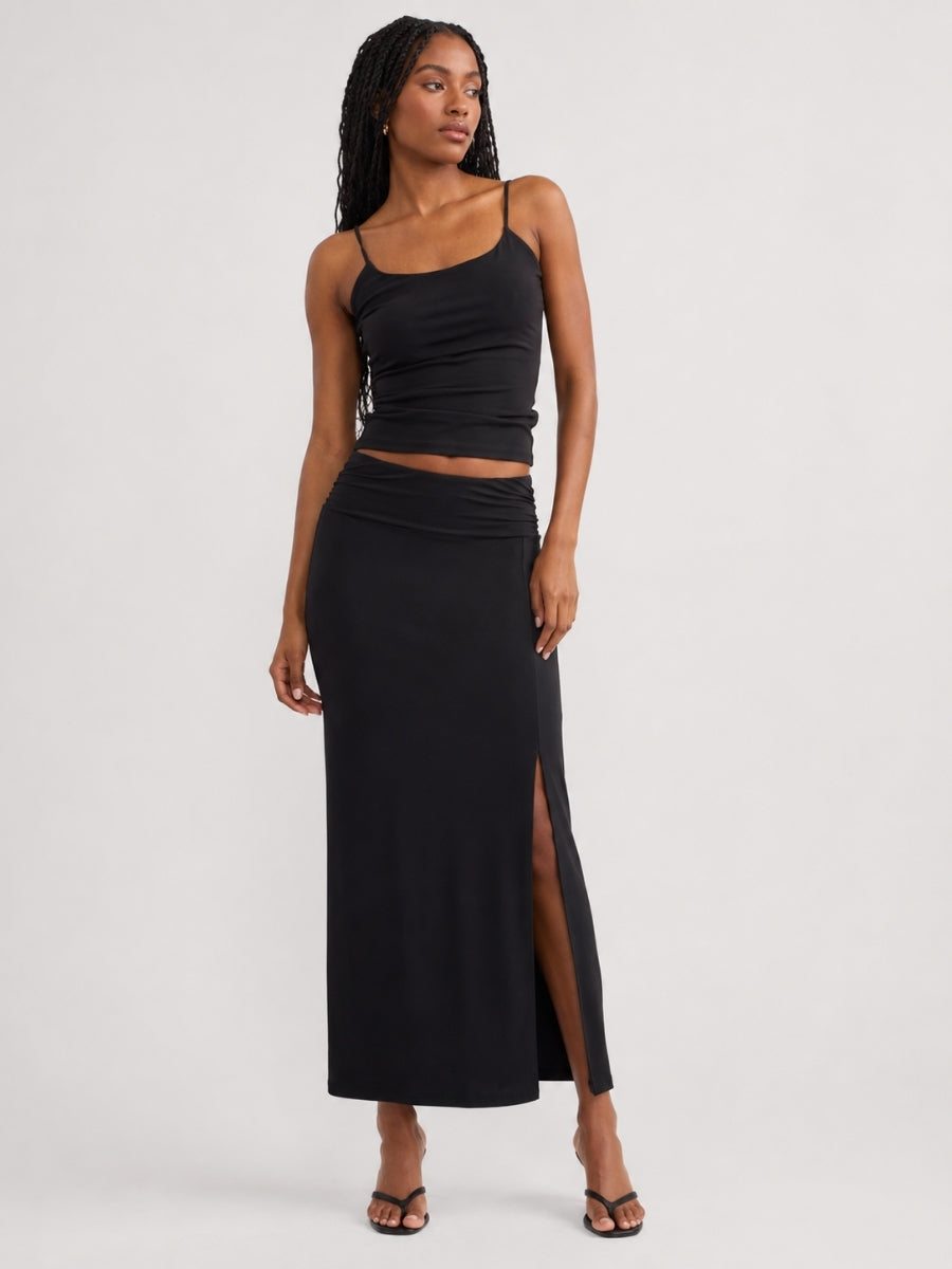 Paloma Ruched Waist Midi Skirt