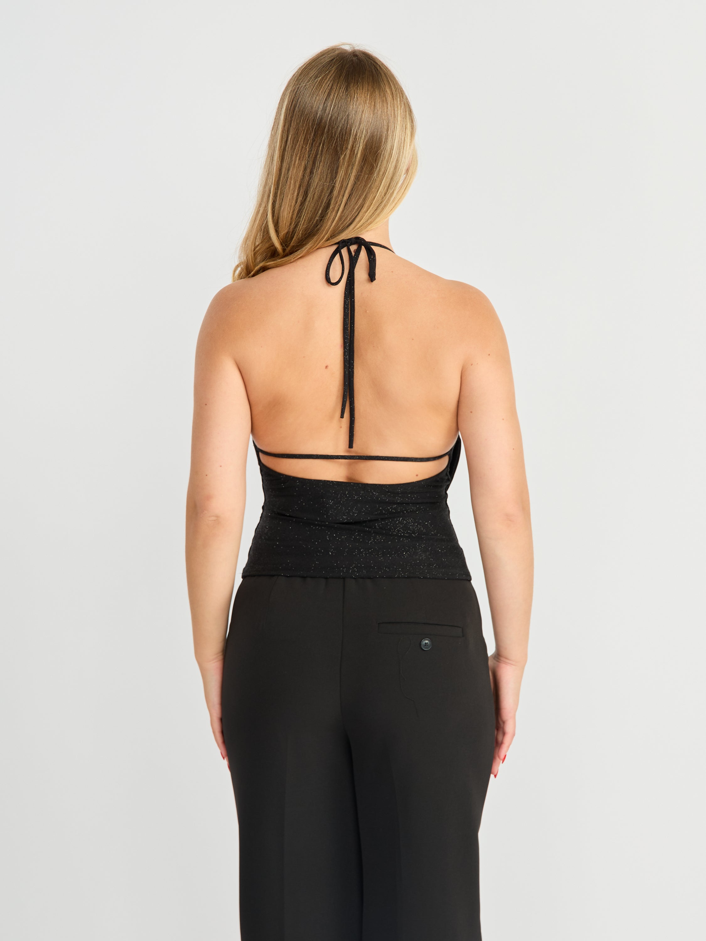 Lucy Solid Halter Tie Top