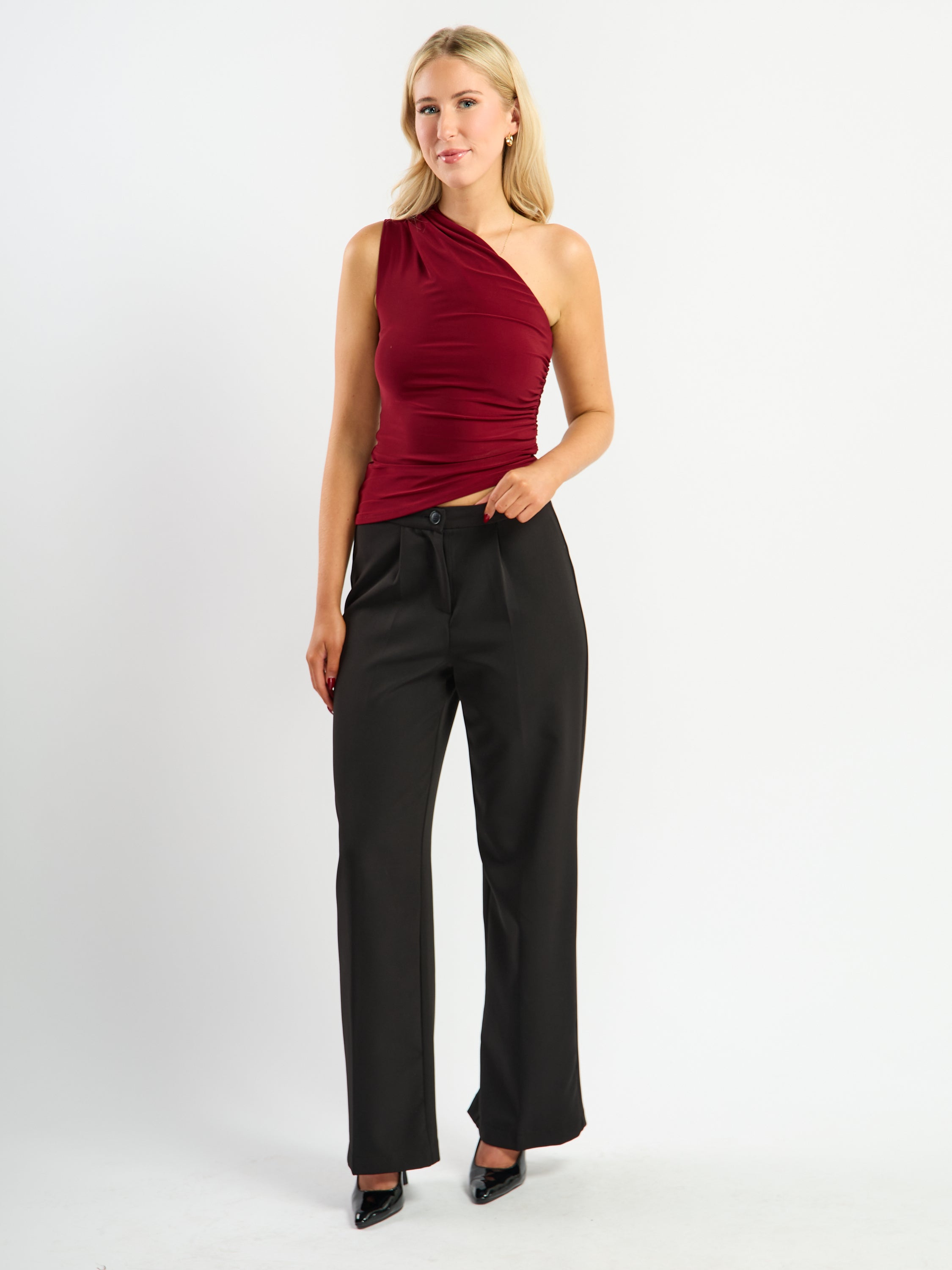 Elana One Shoulder Jersey Top