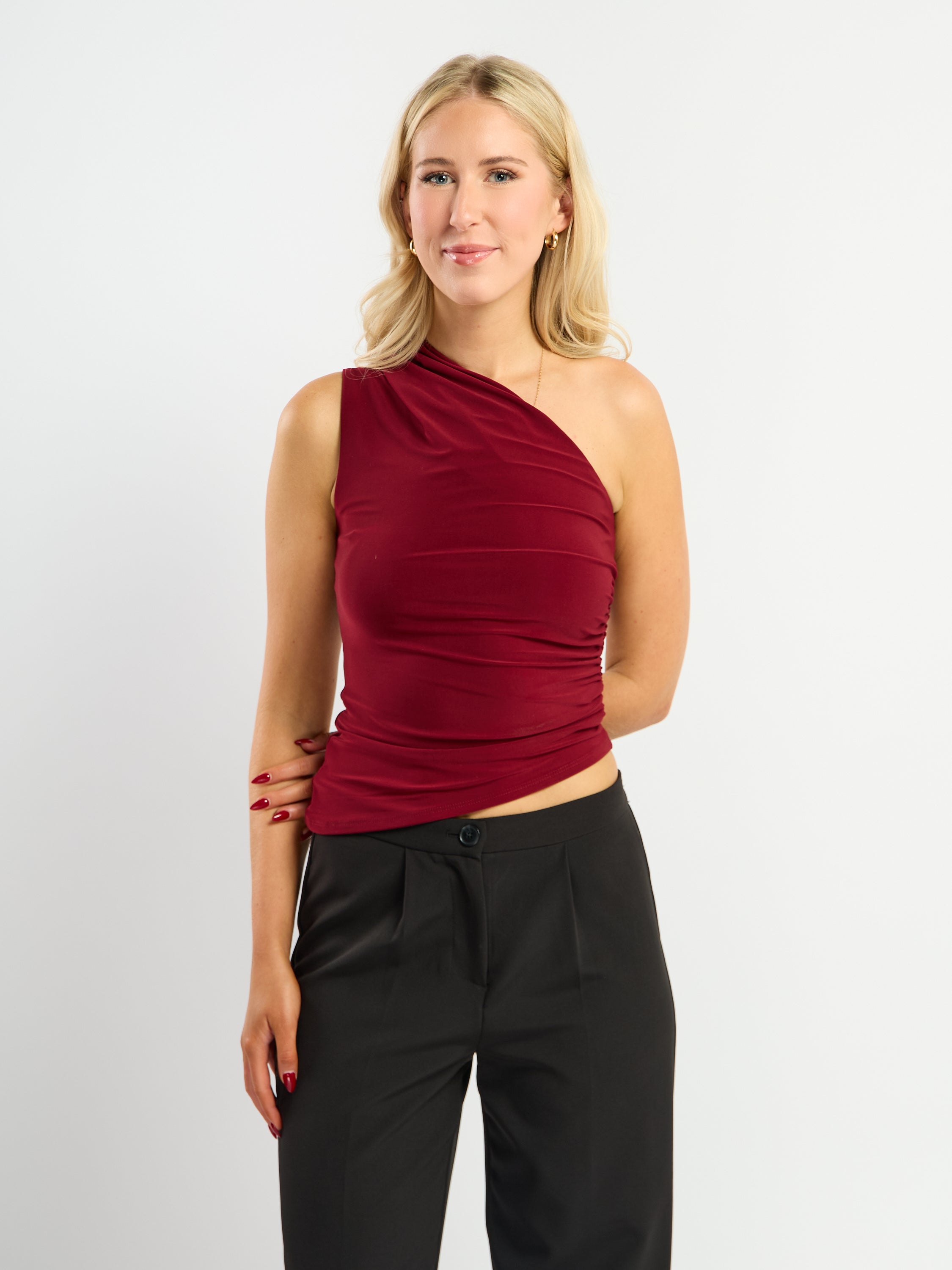 Elana One Shoulder Jersey Top