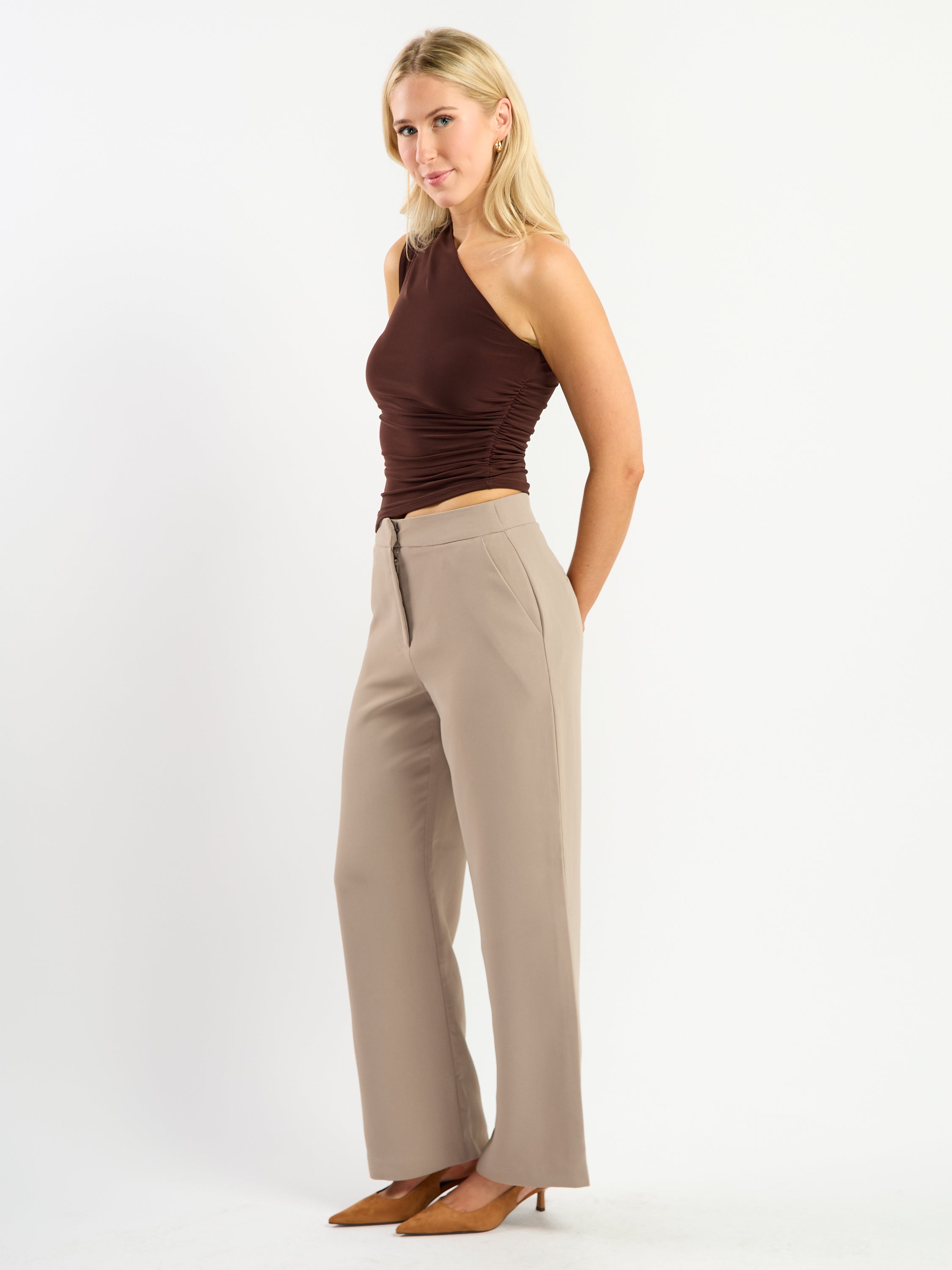 Elana One Shoulder Jersey Top