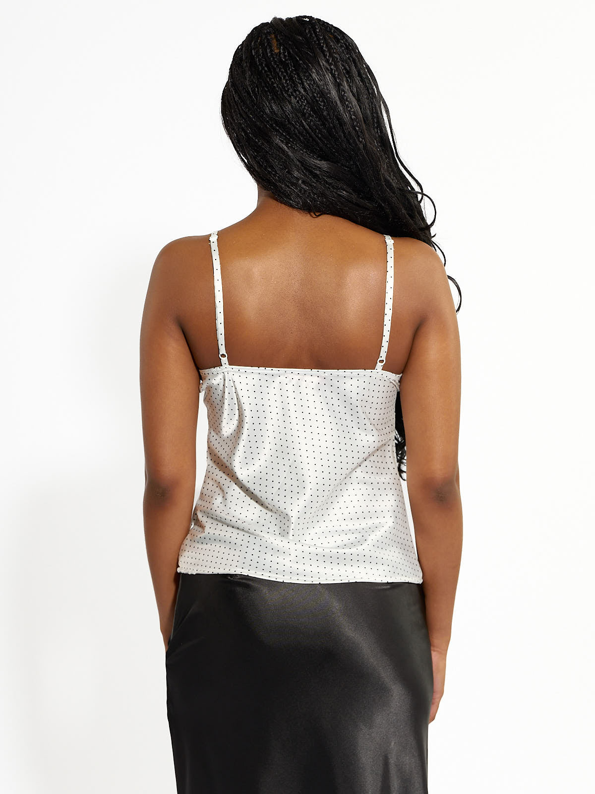 Mattie Polka Dot Satin Lace Top