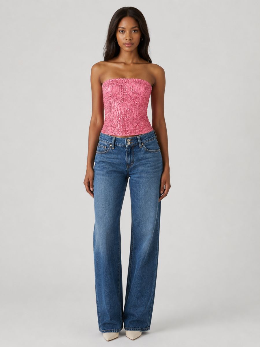 Havanah Sequin Tube Top