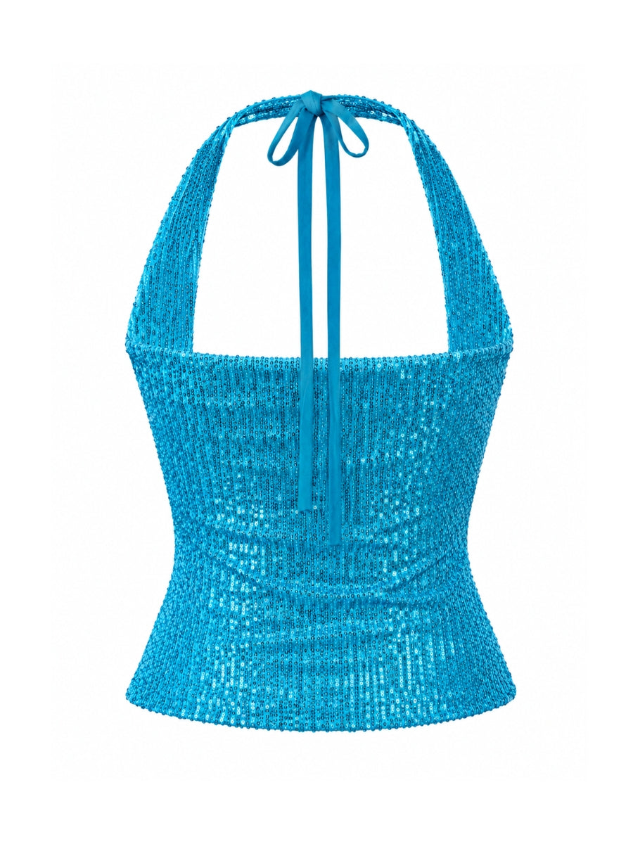 Havanah Sequin V-Neck Top
