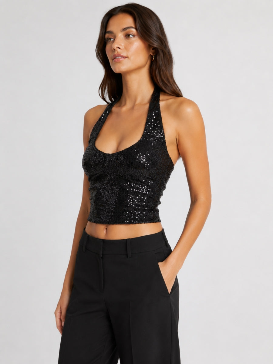 Havanah Sequin V-Neck Top