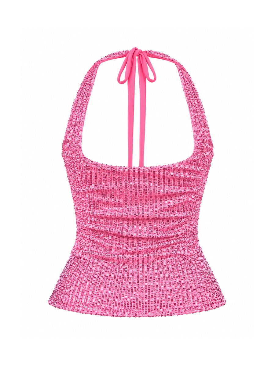 Havanah Sequin V-Neck Top