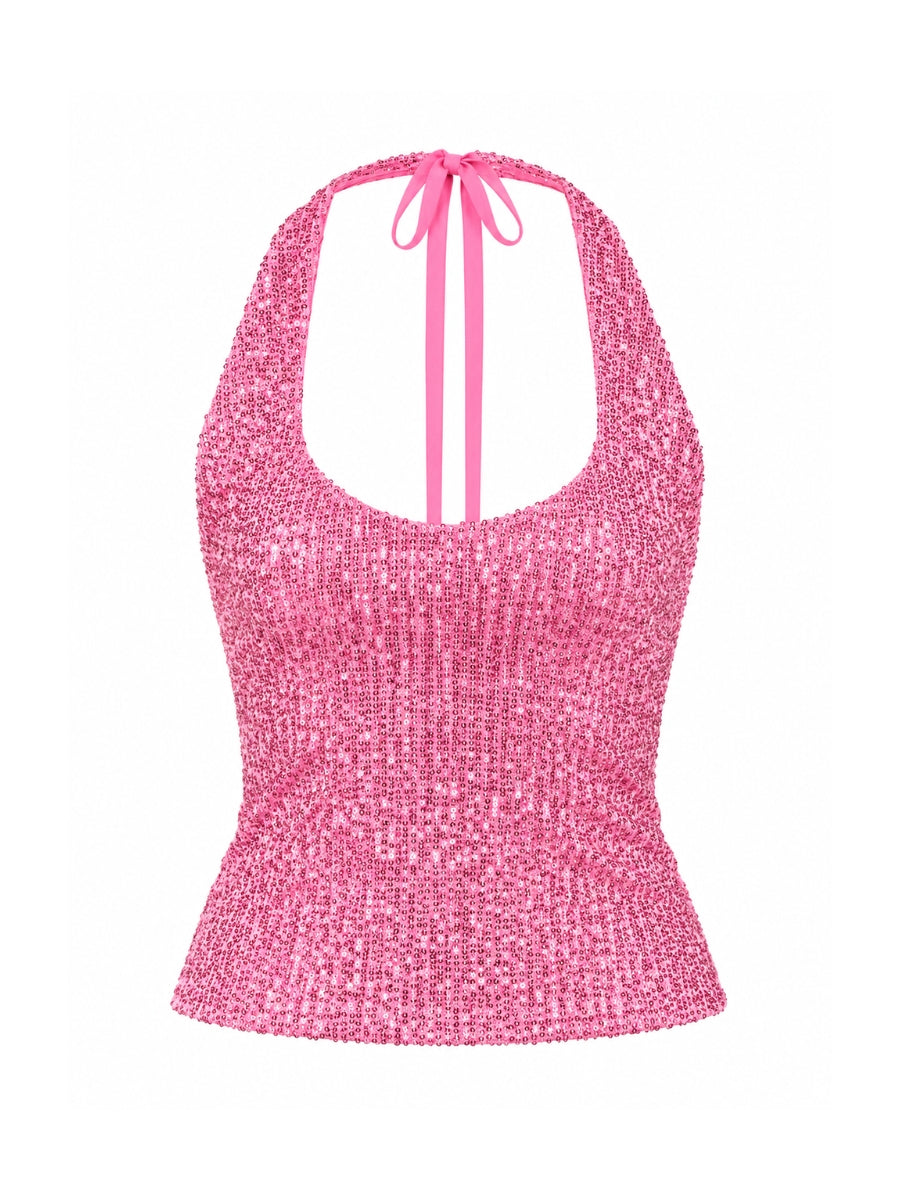 Havanah Sequin V-Neck Top