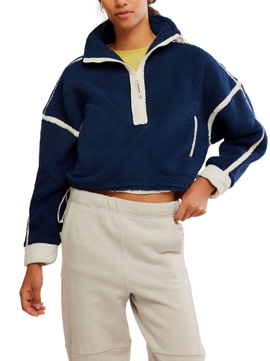 Free People Mountain High 1/2 Zip Crew Sweatshirt