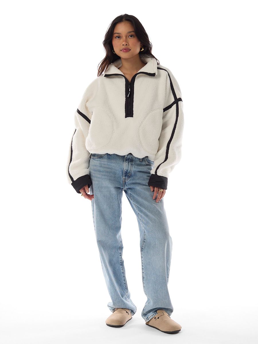 Free People Mountain High 1/2 Zip Crew Sweatshirt