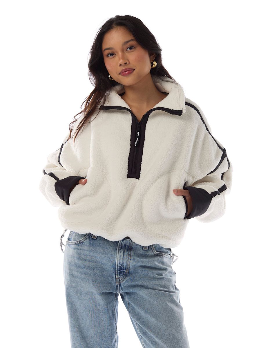 Free People Mountain High 1/2 Zip Crew Sweatshirt