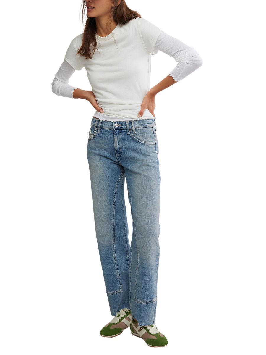 Free People Risk Taker Mid-Rise Straight Jean