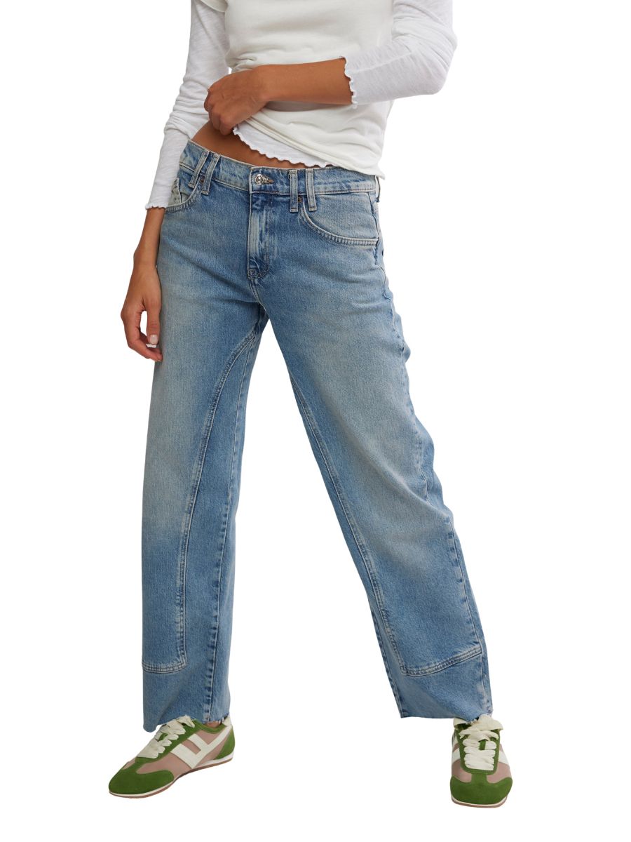 Free People Risk Taker Mid-Rise Straight Jean