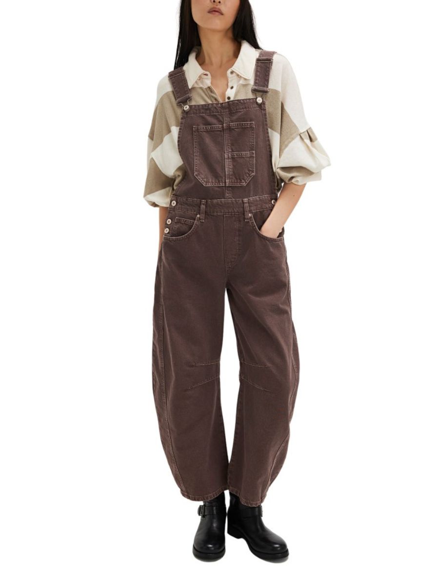 Free People Good Luck Chocolate Overalls