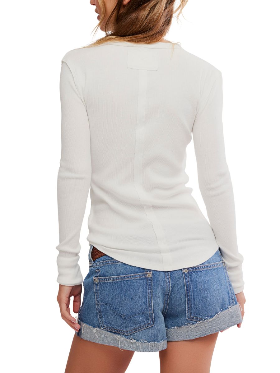 Free People Jamie Long Sleeve Henley Top
