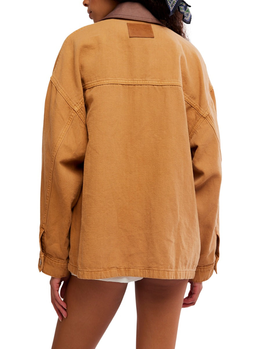 Free People Lemon Meerkat Denim Jacket