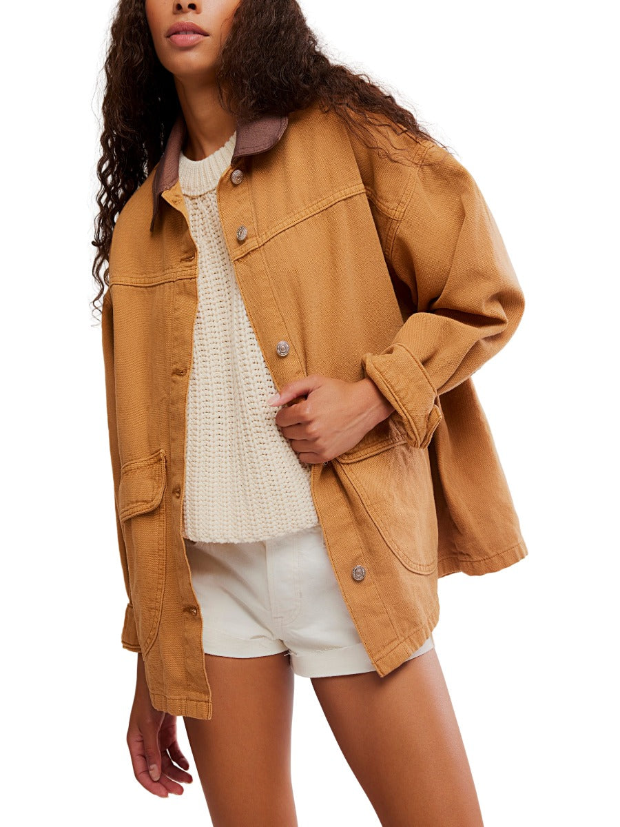 Free People Lemon Meerkat Denim Jacket