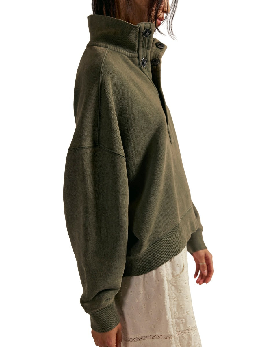 Free People Timeless 1/4 Snap Pullover