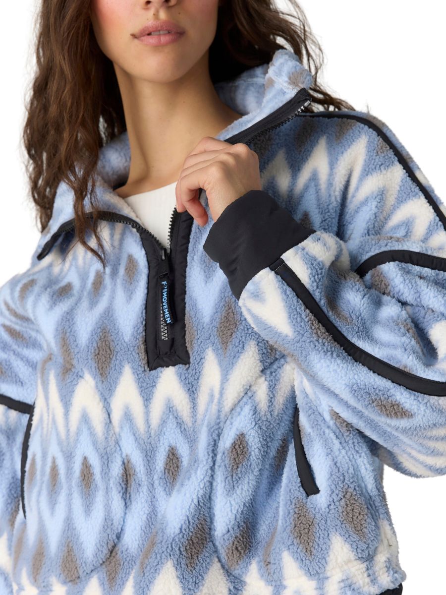 Free People Printed Mountain High ½ Zip Fleece