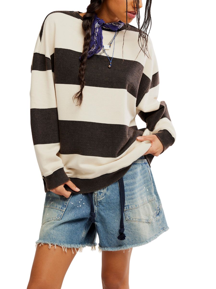 Free People Classic Striped Crewneck Top