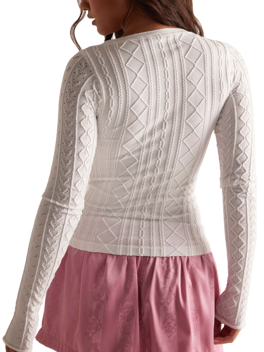 Free People So Soft Seamless Cable Knit Top