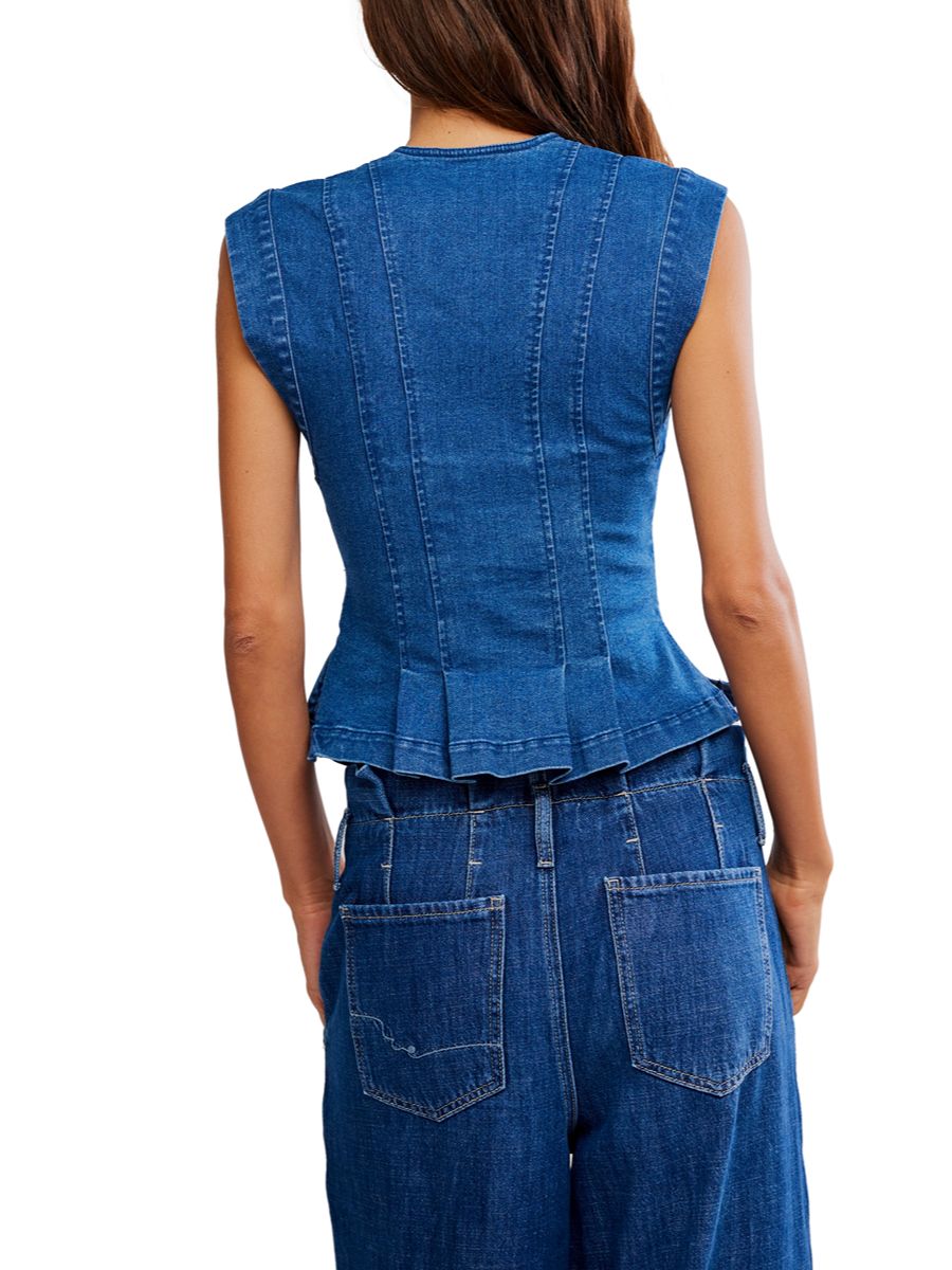 Free People Dylan Denim Vest