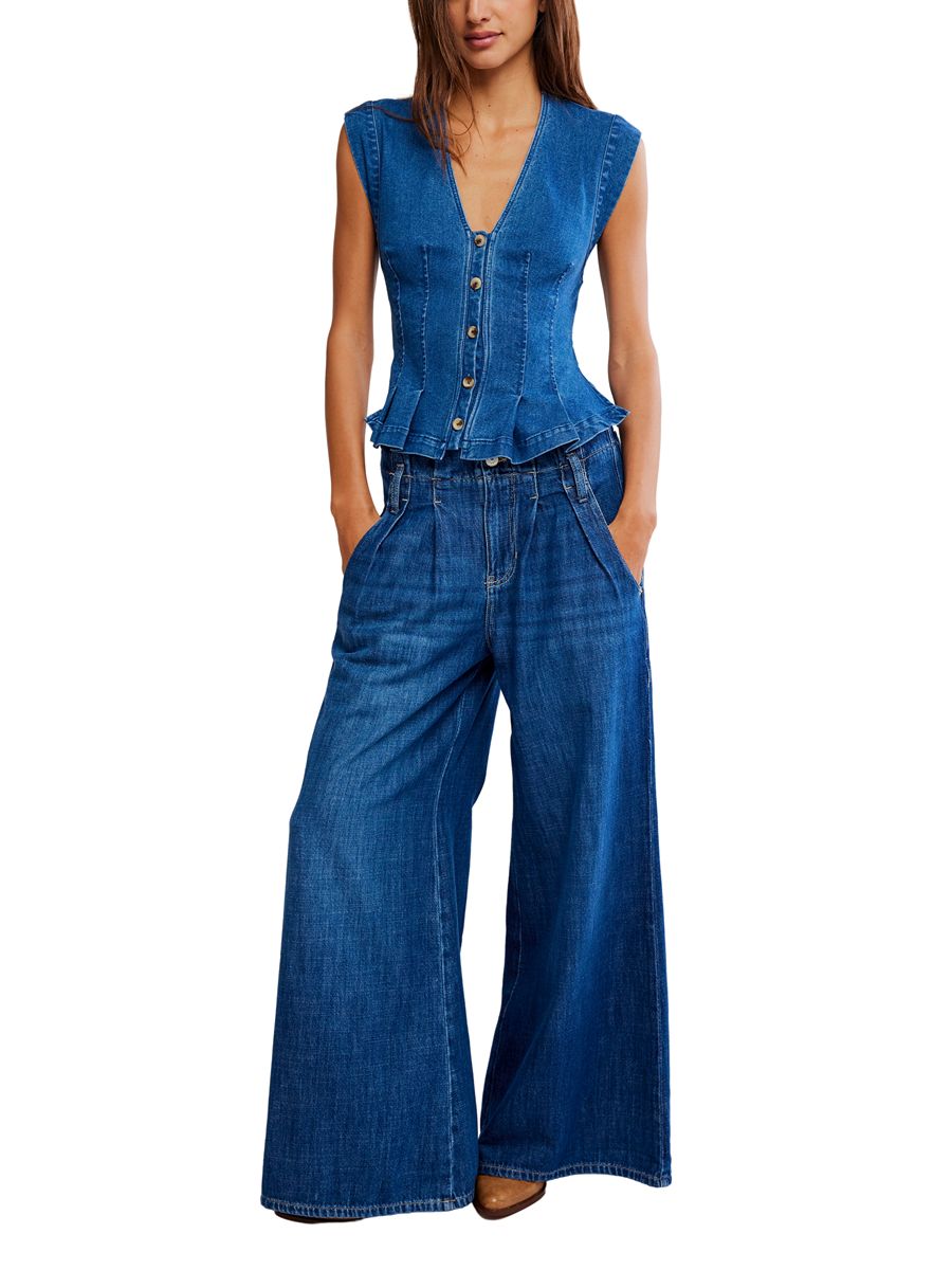 Free People Dylan Denim Vest