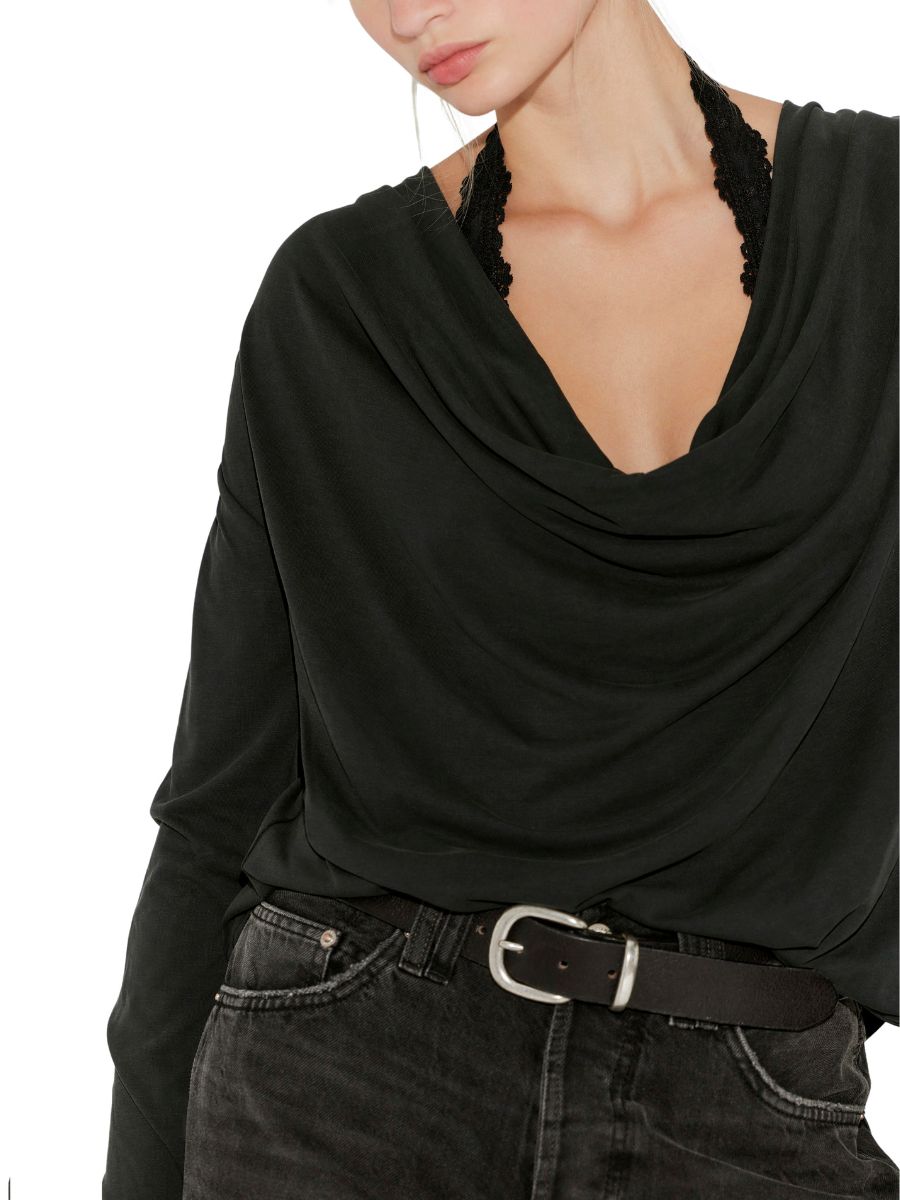 Free People Jane Draped Long Sleeve Top