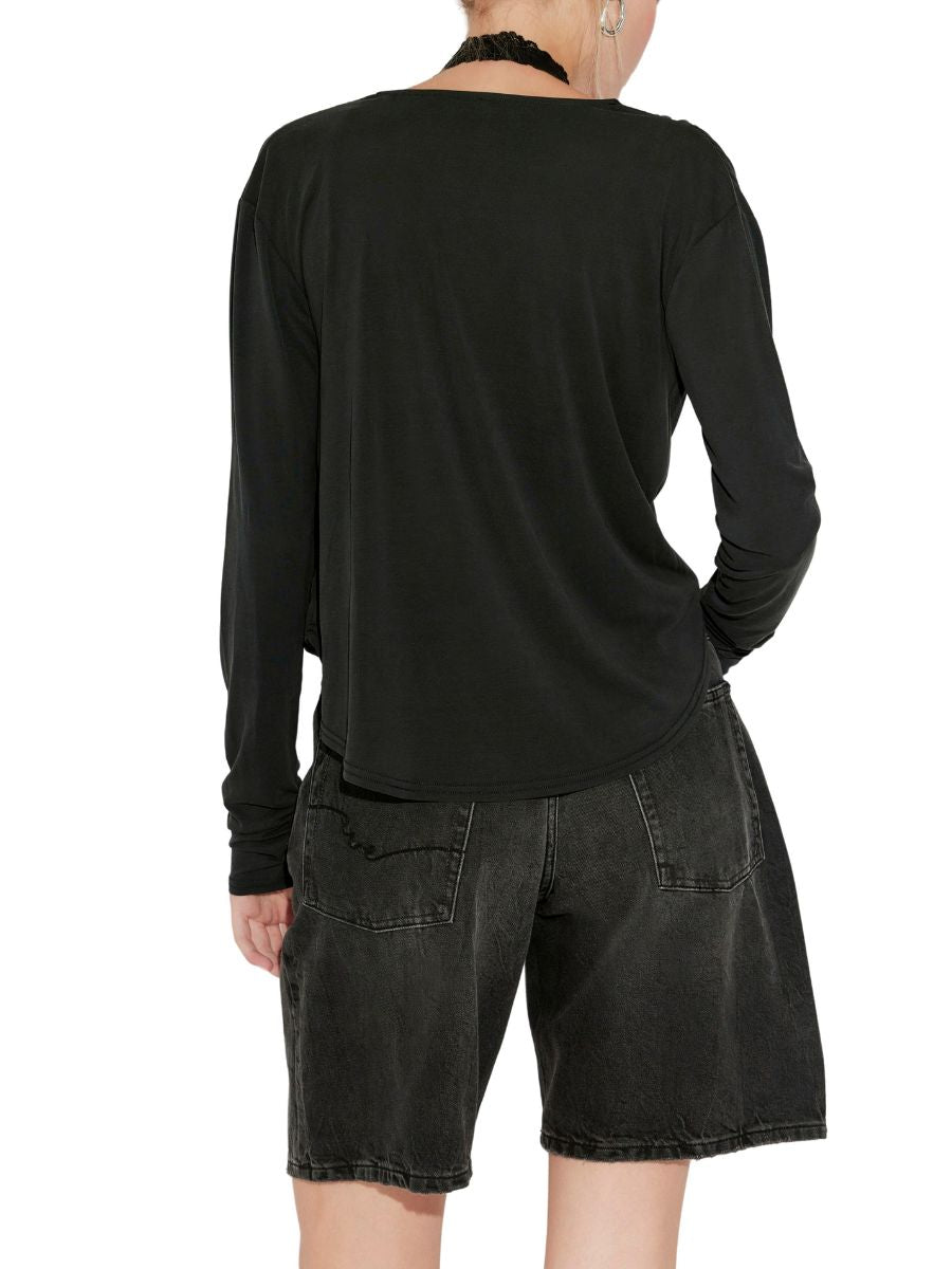 Free People Jane Draped Long Sleeve Top