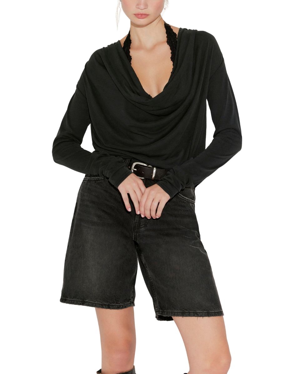 Free People Jane Draped Long Sleeve Top