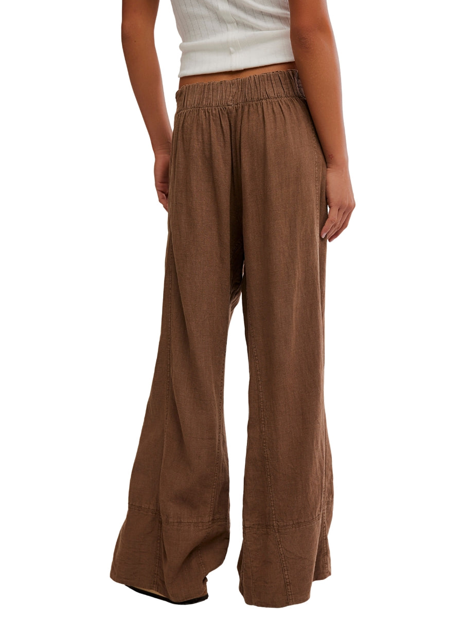 Free People Days End Linen Pull-On Pants