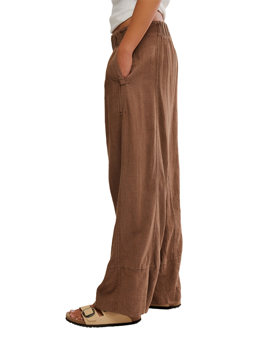 Free People Days End Linen Pull-On Pants