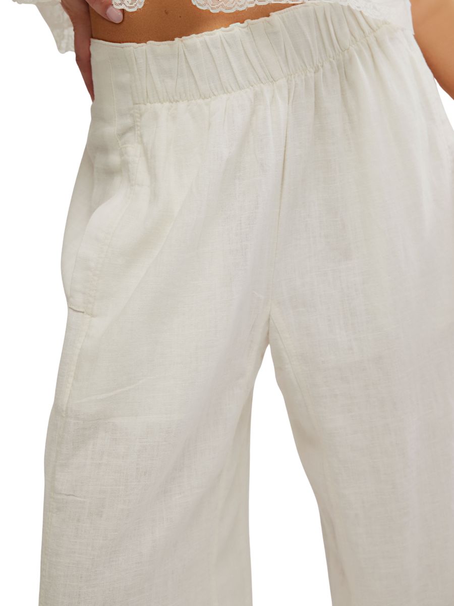 Free People Days End Linen Pull-On Pants
