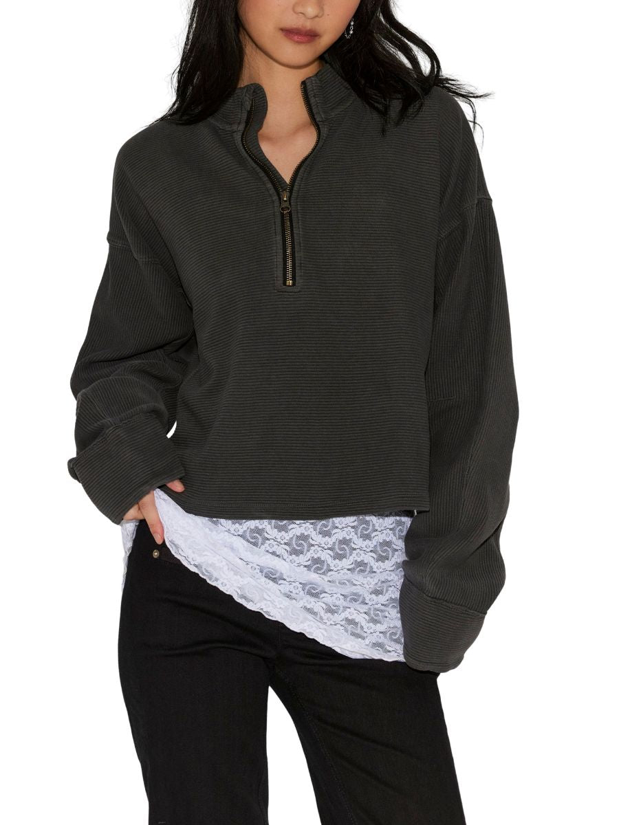 Free People Celeste Quarter Zip Sweatshirt