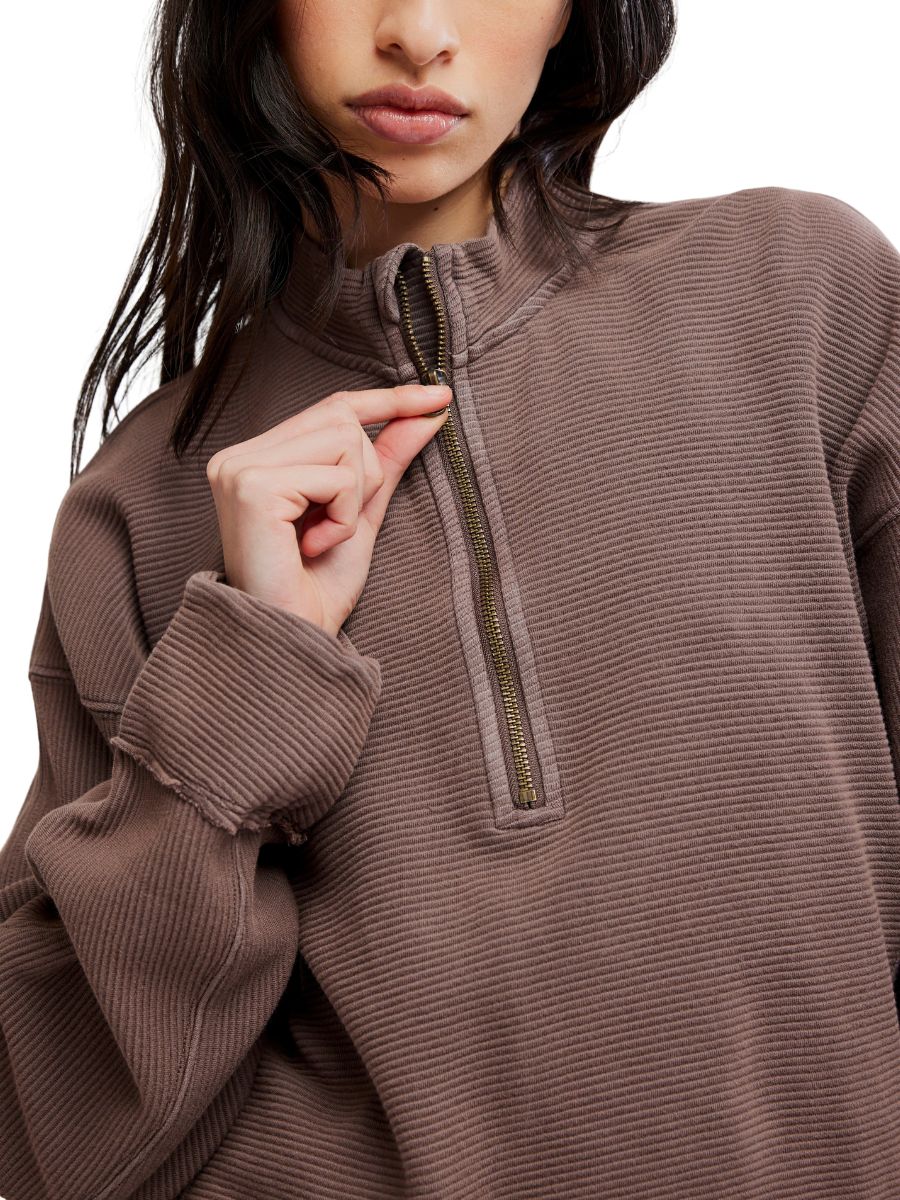 Free People Celeste Quarter Zip Sweatshirt