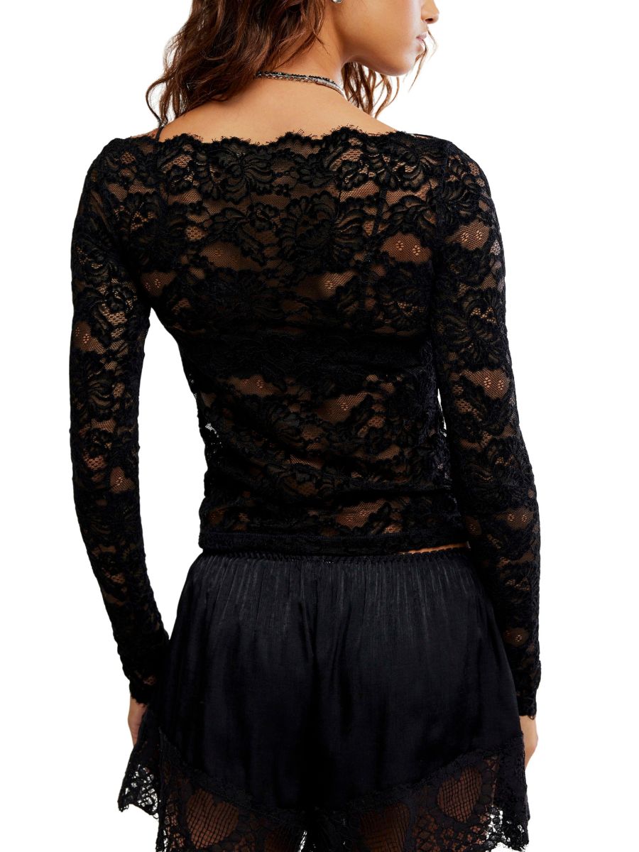 Free People Raising Eyebrows Lace Top