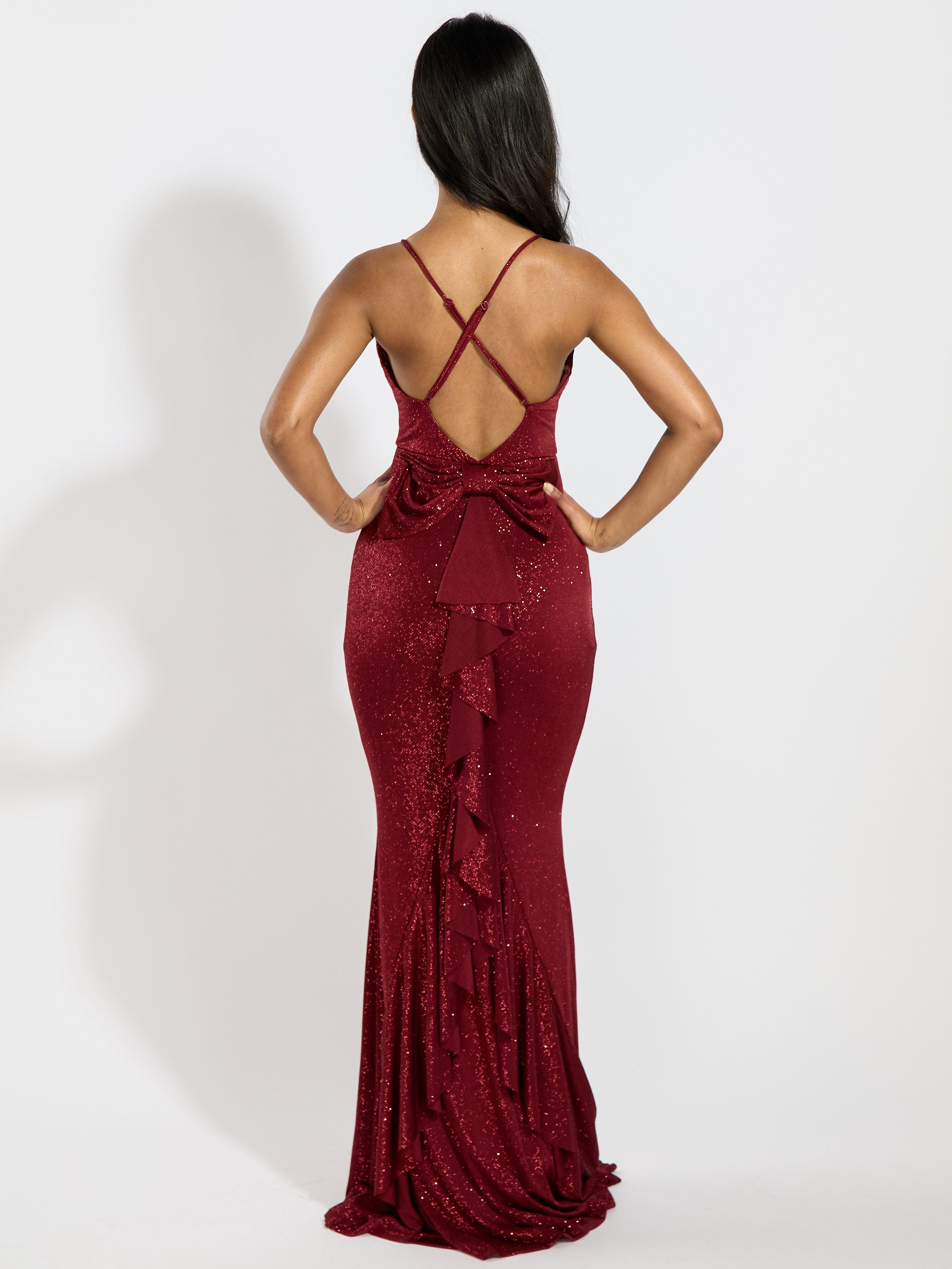 Sadie Glitter Bow Back Dress