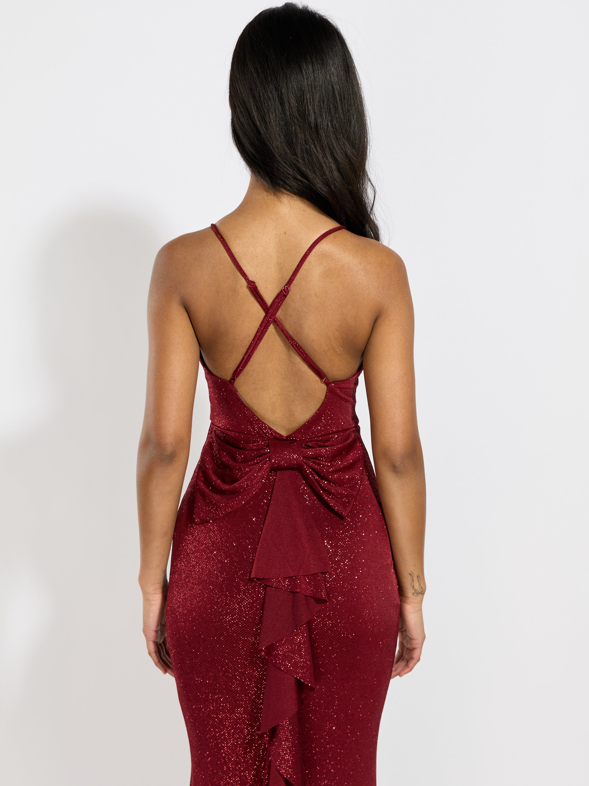 Sadie Glitter Bow Back Dress