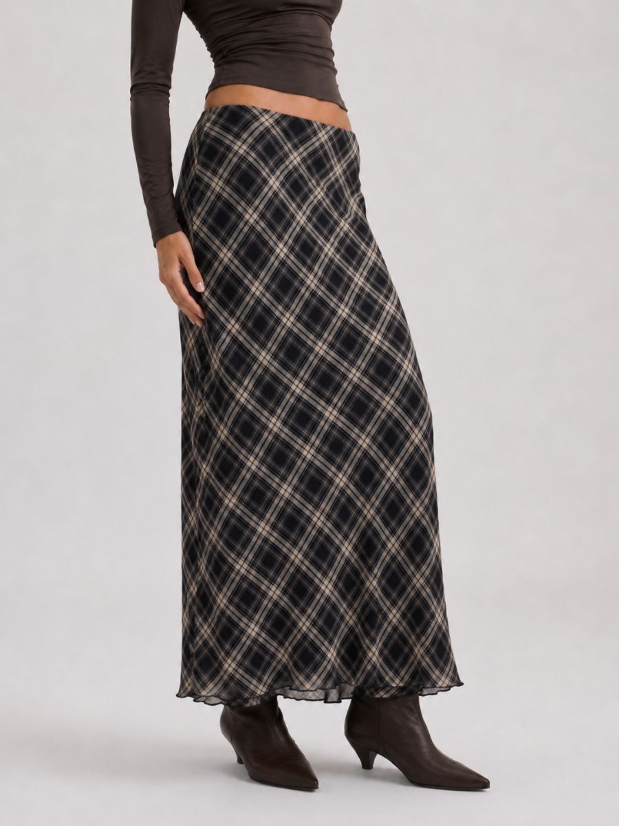 Bridget Plaid Maxi Skirt