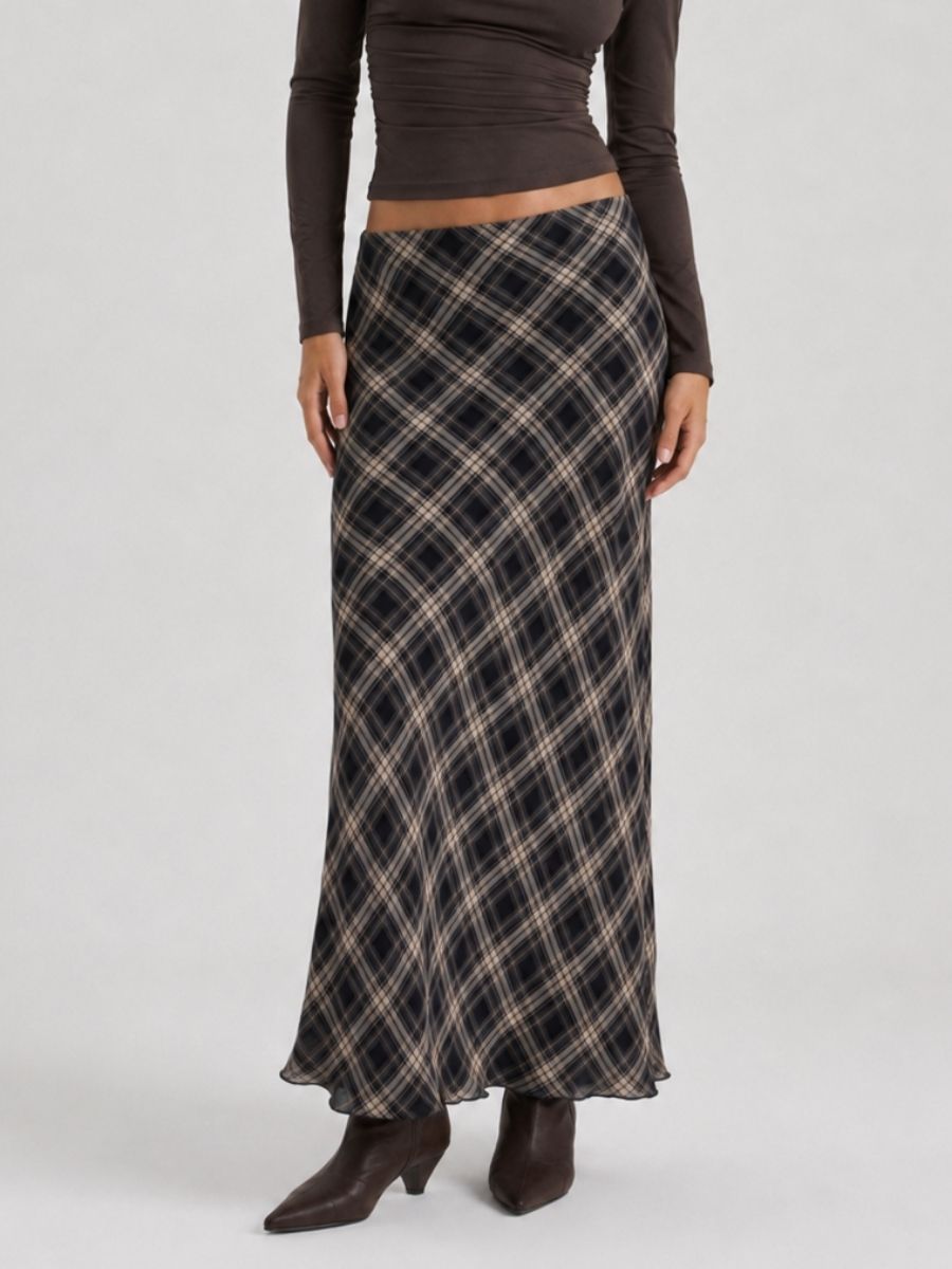 Bridget Plaid Maxi Skirt