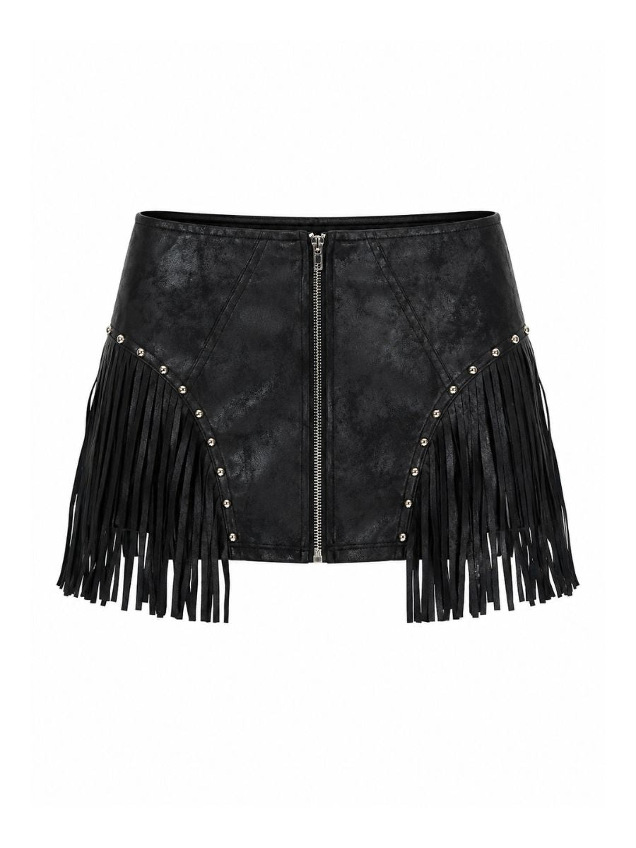 Montana Fringe Stud Mini Skirt