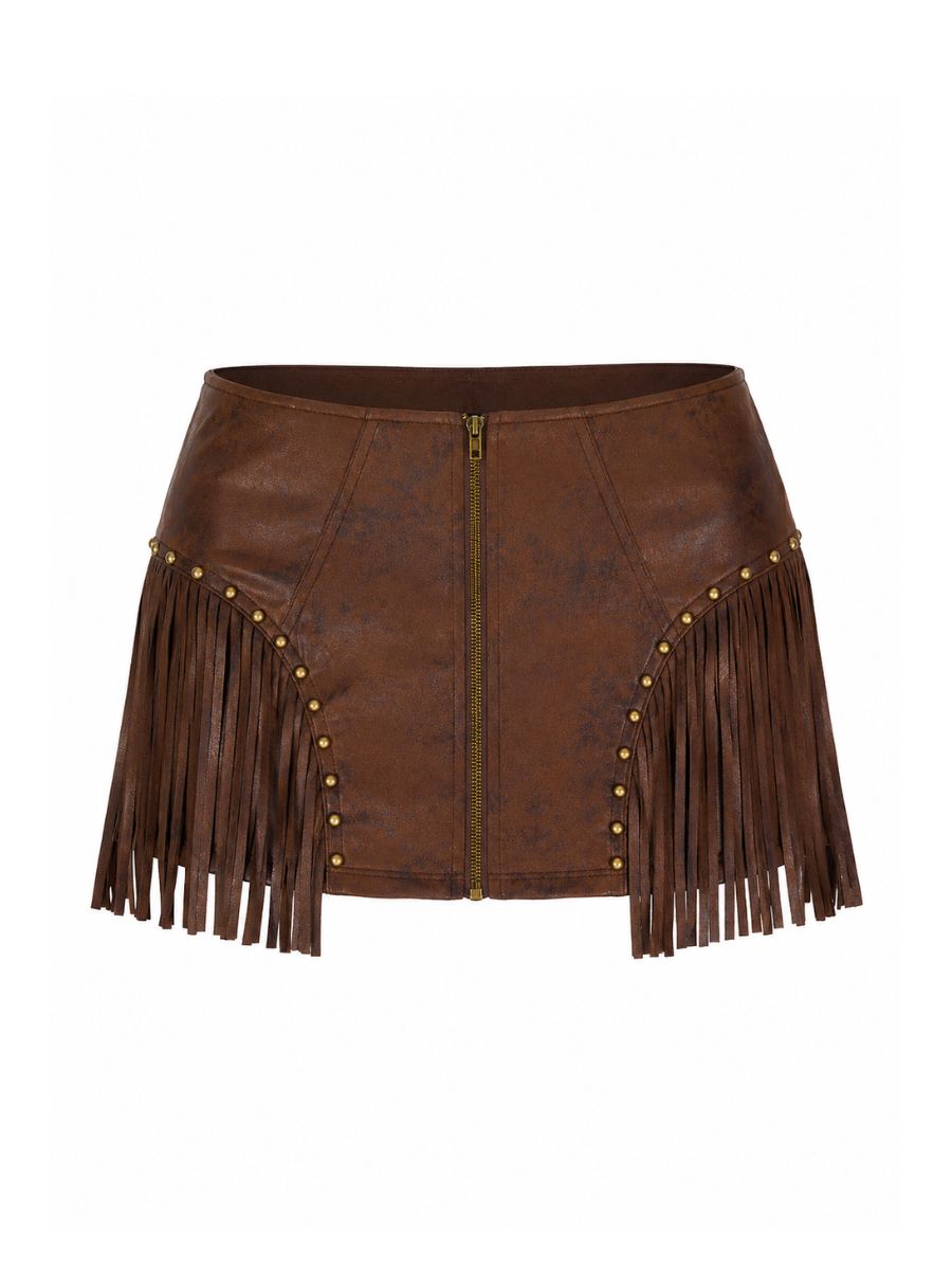 Montana Fringe Stud Mini Skirt