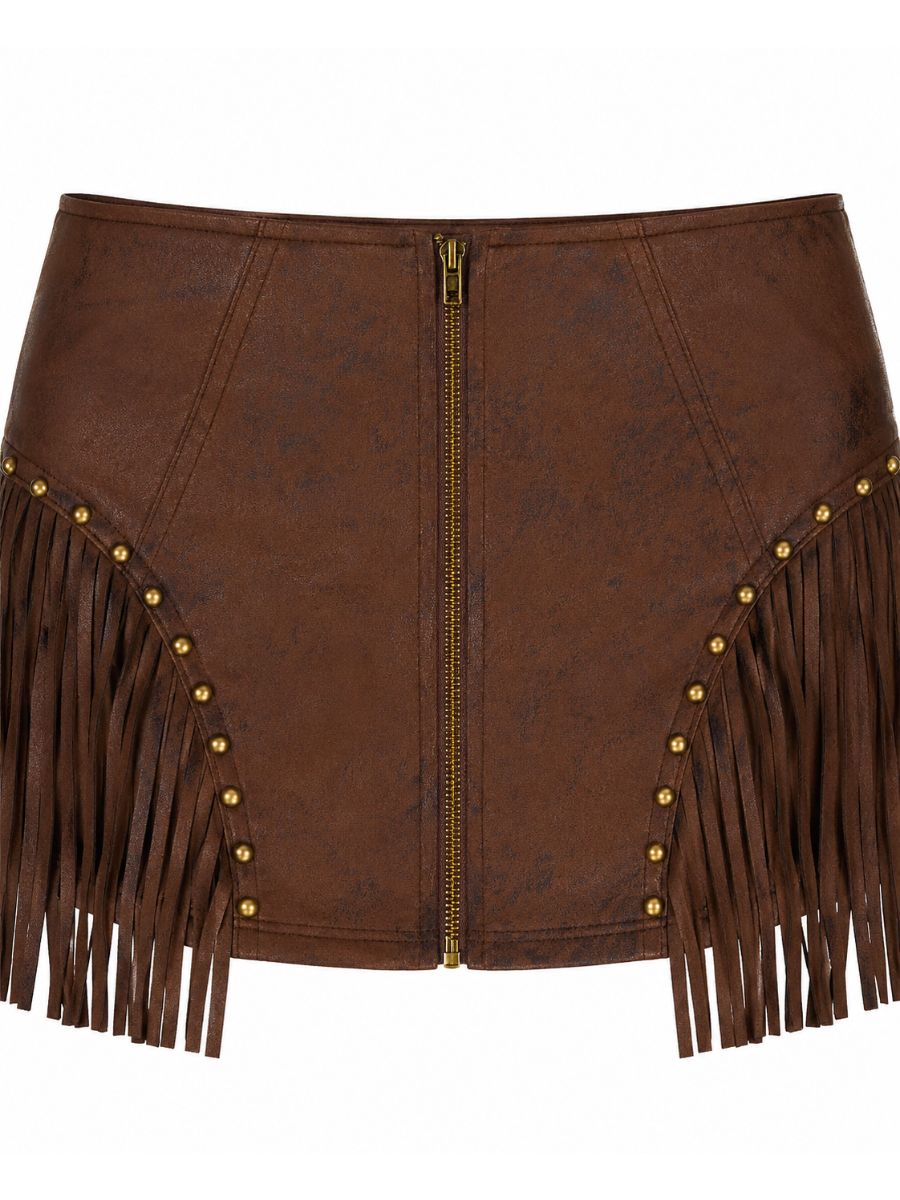 Montana Fringe Stud Mini Skirt