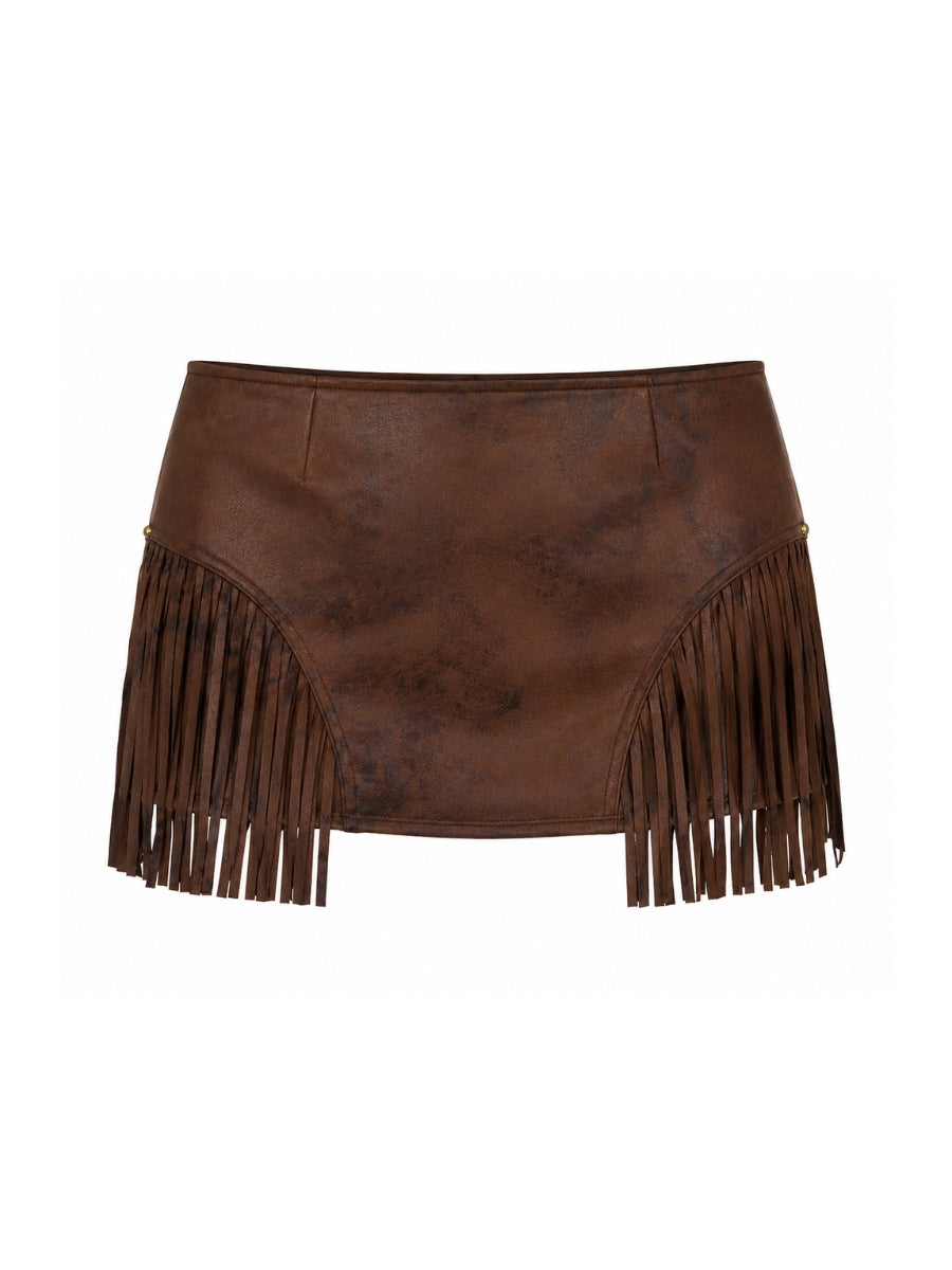 Montana Fringe Stud Mini Skirt