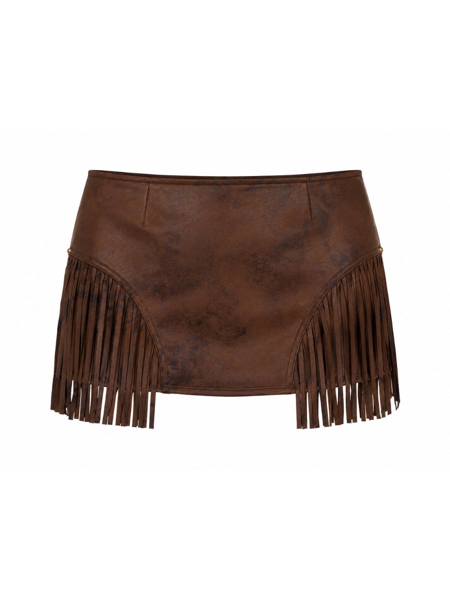Montana Fringe Stud Mini Skirt